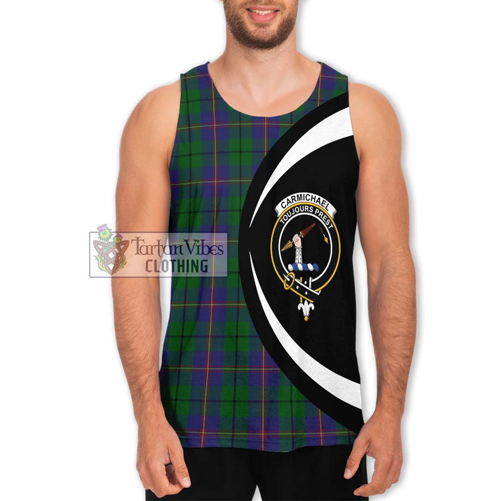 Carmichael Tartan Men's Tank Top with Family Crest Circle Style Men - Tartan Vibes Clothing