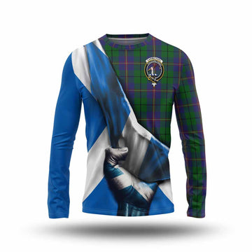 Carmichael Tartan Long Sleeve T-Shirt with Family Crest Scotland Patriotic Style