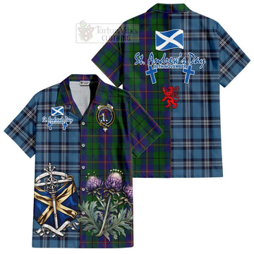Carmichael Tartan Hawaiian Shirt Happy St. Andrew's Day Half Tartan Style Kid - Tartan Vibes Clothing