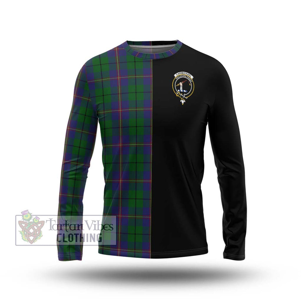 Carmichael Tartan Long Sleeve T-Shirt with Family Crest and Half Of Me Style Unisex - Tartanvibesclothing Shop