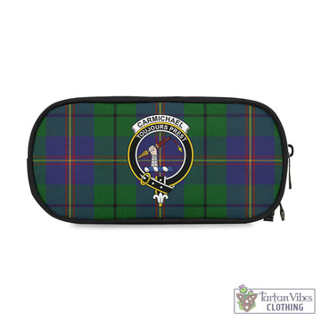 Carmichael Tartan Pen and Pencil Case with Family Crest