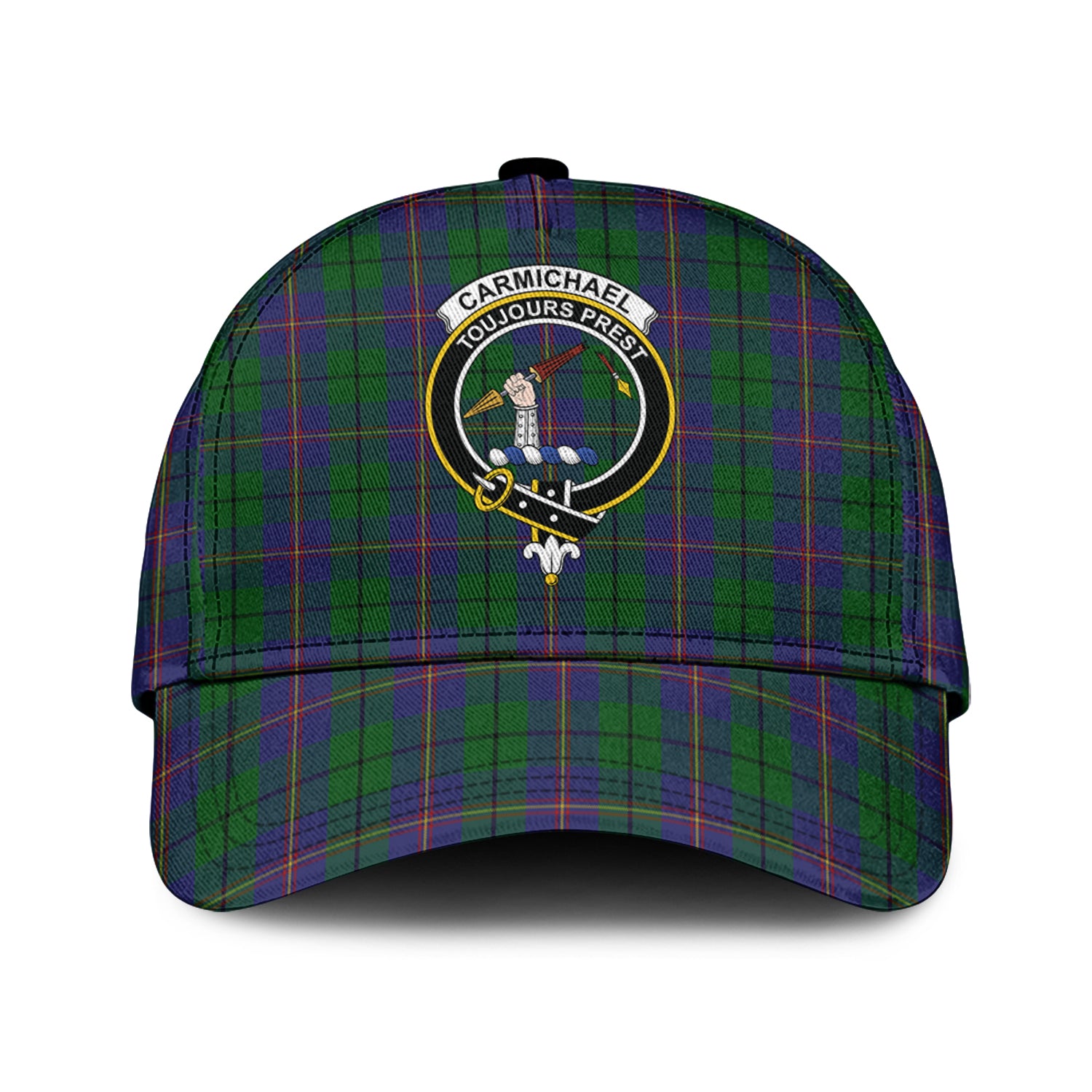 Carmichael Tartan Classic Cap with Family Crest Classic Cap Universal Fit - Tartan Vibes Clothing