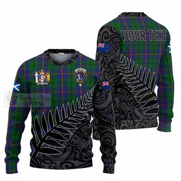 Carmichael Crest Tartan Knitted Sweater with New Zealand Silver Fern Half Style