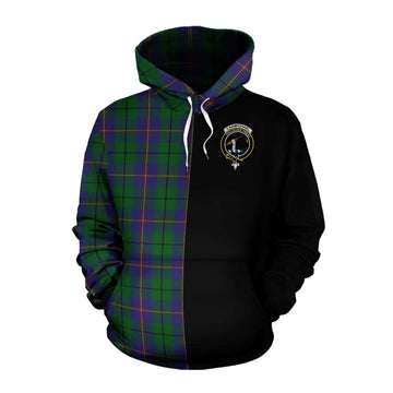 Carmichael Tartan Cotton Hoodie with Family Crest and Half Of Me Style Pullover Hoodie XS - Tartan Vibes Clothing