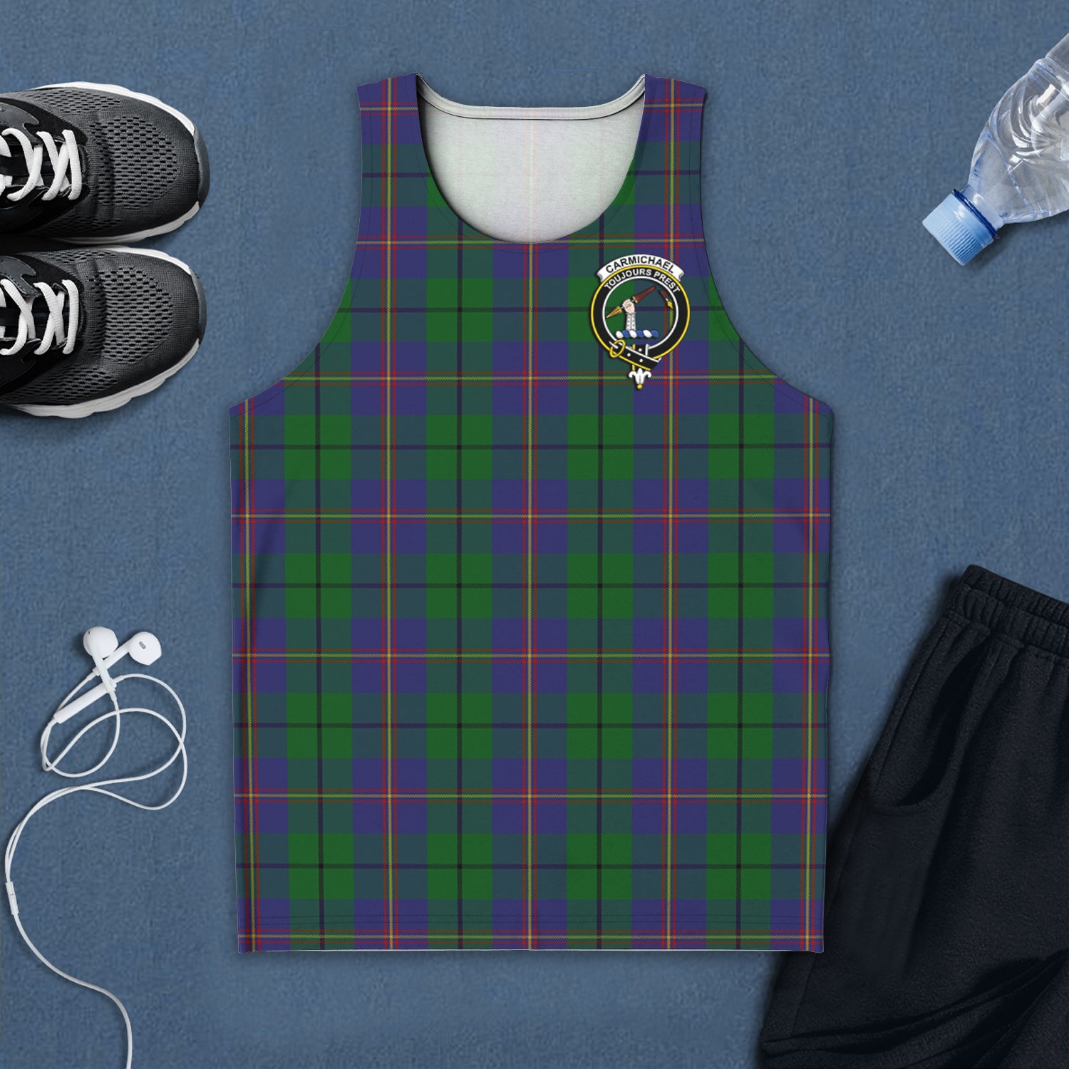 carmichael-tartan-mens-tank-top-with-family-crest