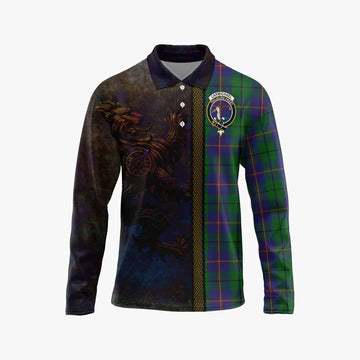 Carmichael Tartan Family Crest Long Sleeve Polo Shirt Alba Gu Brath Be Brave Lion Ancient Style Unisex - Tartan Vibes Clothing