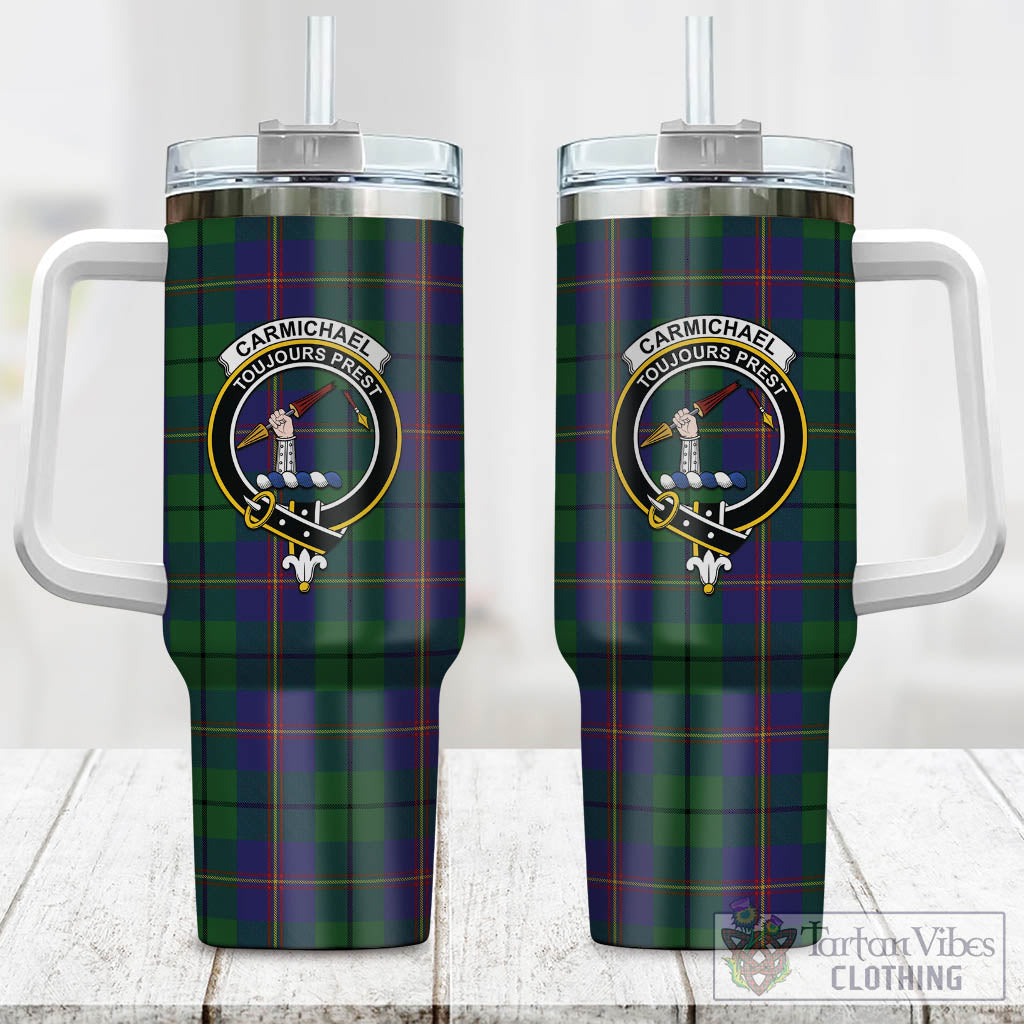 Tartan Vibes Clothing Carmichael Tartan and Family Crest Tumbler with Handle