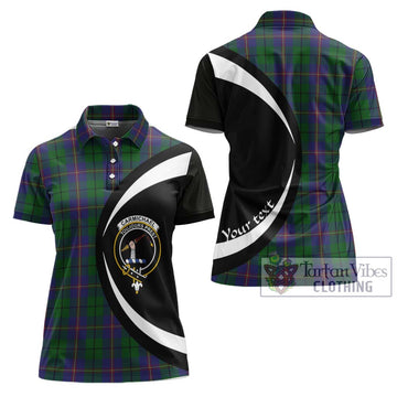 Carmichael Tartan Women's Polo Shirt with Family Crest Circle Style