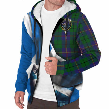 Carmichael Tartan Sherpa Hoodie with Family Crest Scotland Patriotic Style