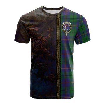 Carmichael Tartan Family Crest Cotton T-shirt Alba Gu Brath Be Brave Lion Ancient Style Kid's Shirt - Tartan Vibes Clothing