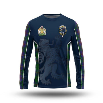 Carmichael Tartan Long Sleeve T-Shirt with Family Crest and Lion Rampant Vibes Sport Style