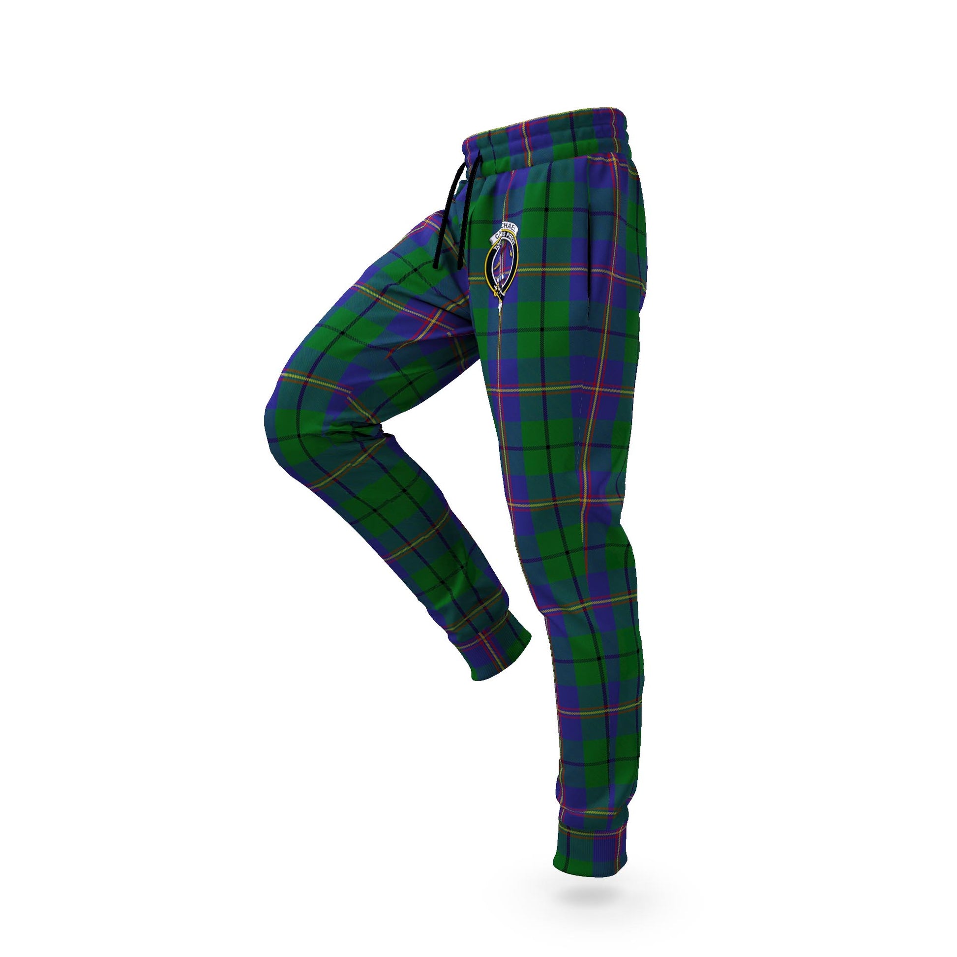 Carmichael Tartan Joggers Pants with Family Crest S - Tartan Vibes Clothing