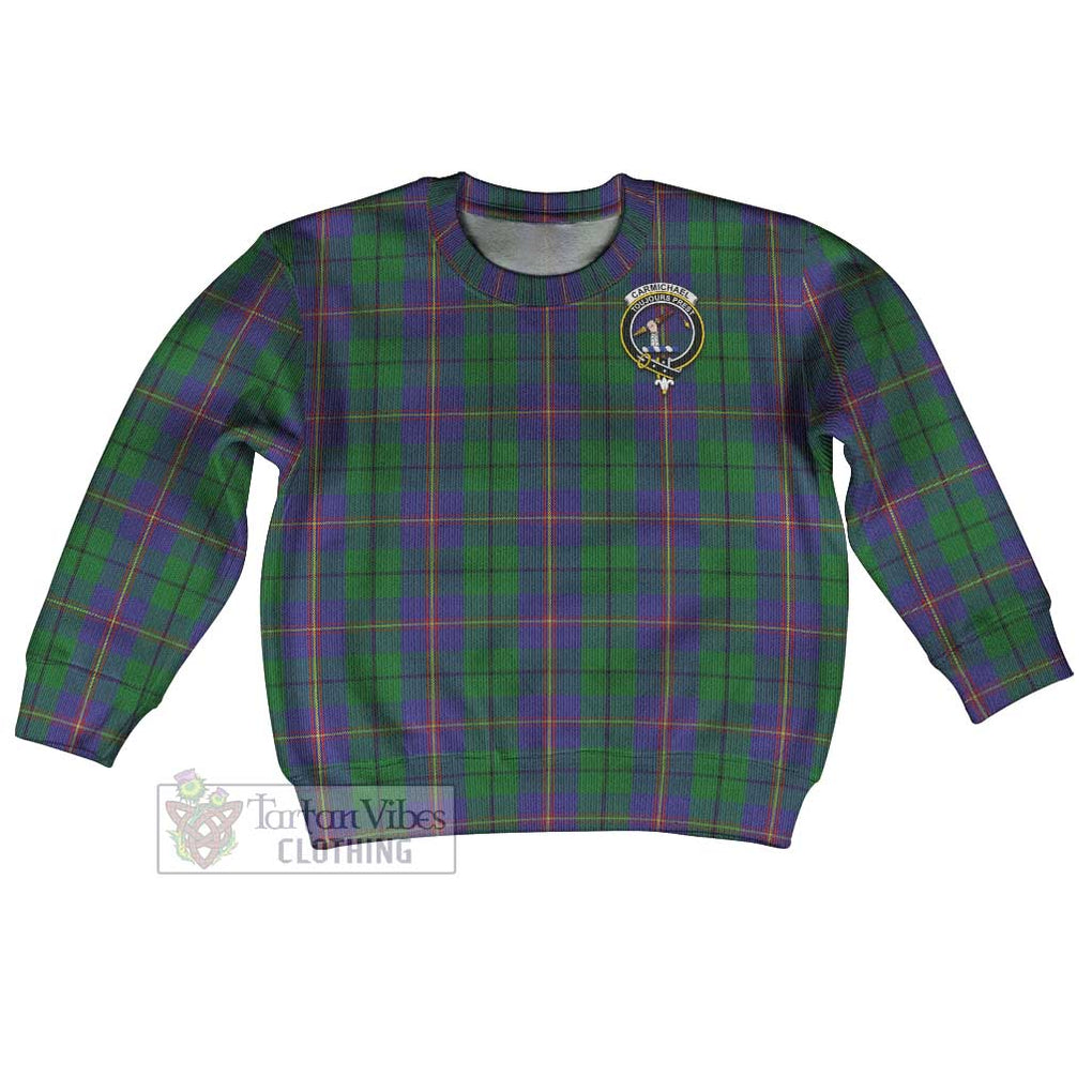 Tartan Vibes Clothing Carmichael Tartan Kid Ugly Sweater with Family Crest