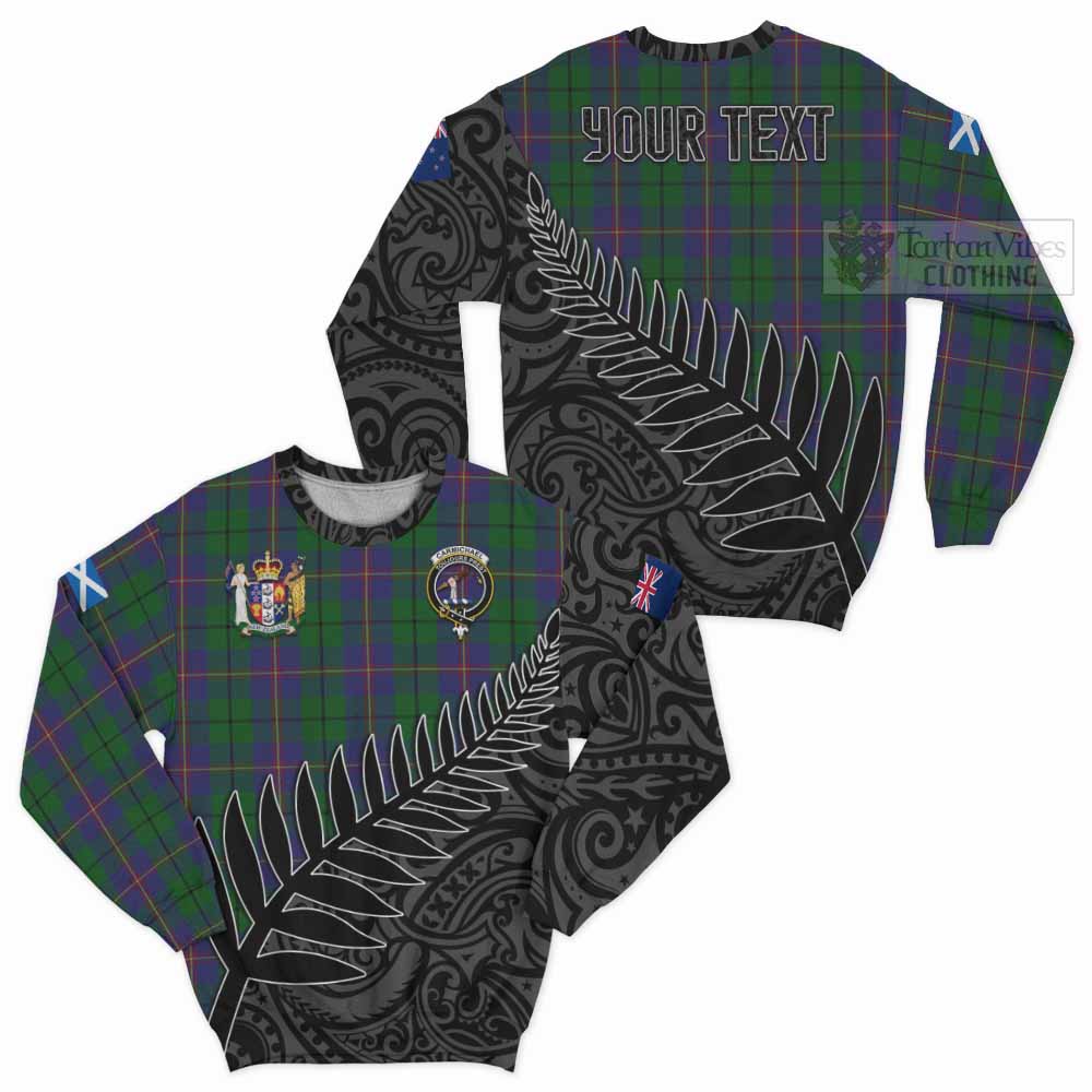 Tartan Vibes Clothing Carmichael Crest Tartan Sweatshirt with New Zealand Silver Fern Half Style