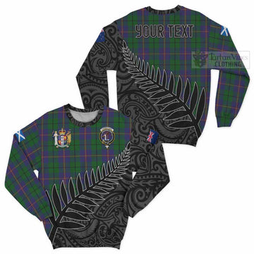 Carmichael Crest Tartan Sweatshirt with New Zealand Silver Fern Half Style