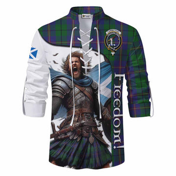 Carmichael Crest Tartan Ghillie Kilt Shirt Inspired by the Freedom of Scottish Warrior