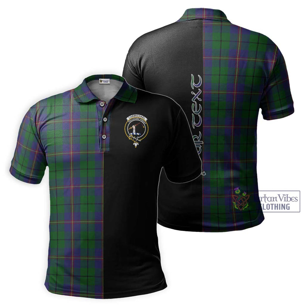 Carmichael Tartan Polo Shirt with Family Crest and Half Of Me Style Kid - Tartanvibesclothing Shop