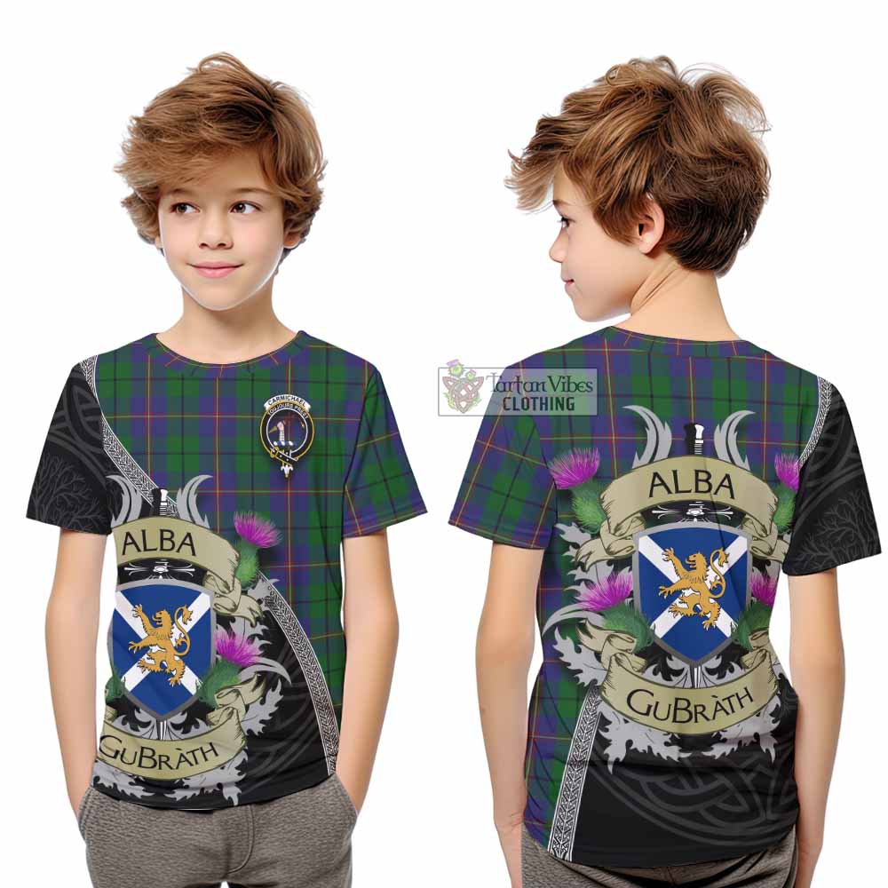Carmichael Tartan Family Crest Kid T-Shirt Lion Rampant Royal Thistle Shield Celtic Inspired - Tartan Vibes Clothing