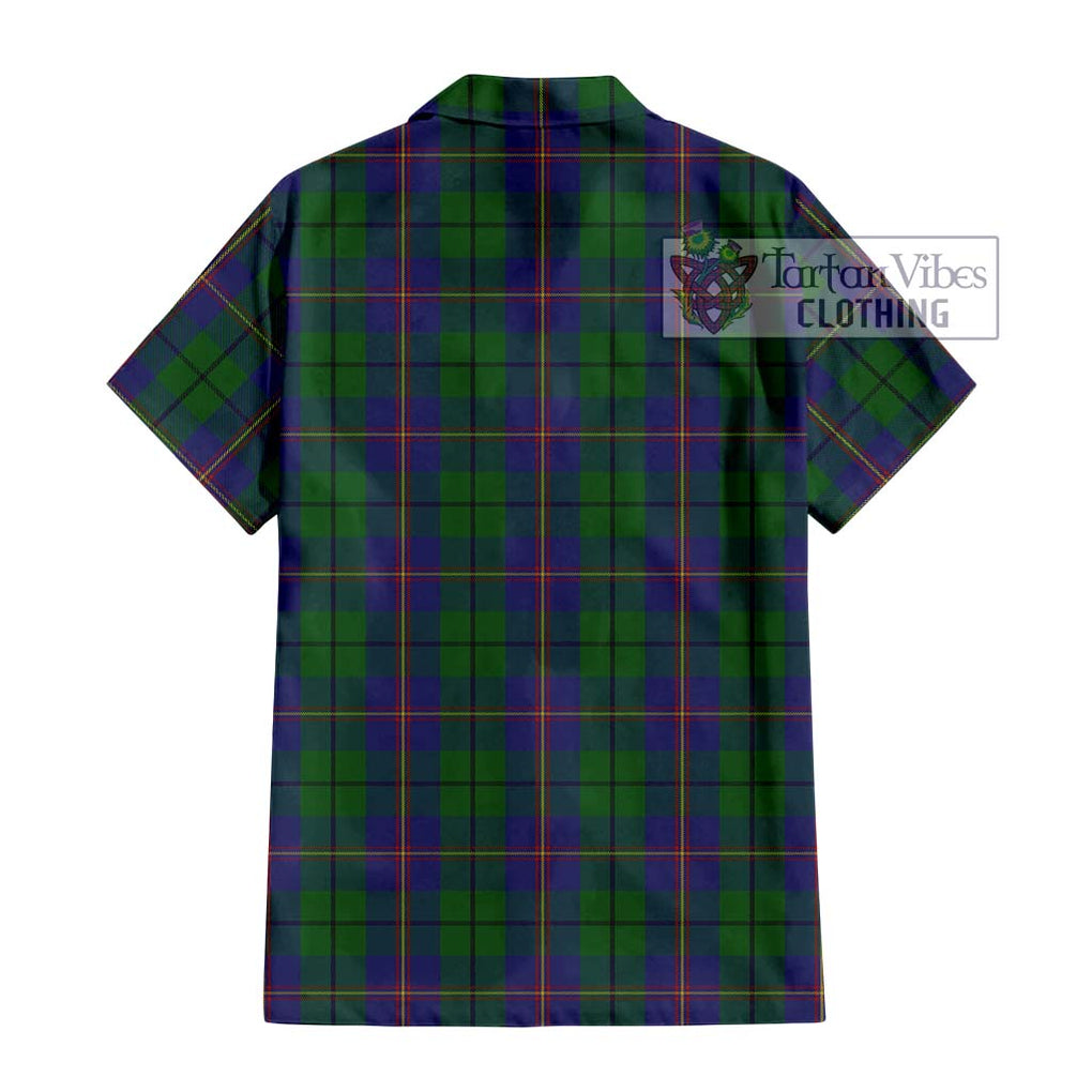 Carmichael Tartan Short Sleeve Button Shirt with Family Crest DNA In Me Style - Tartanvibesclothing Shop