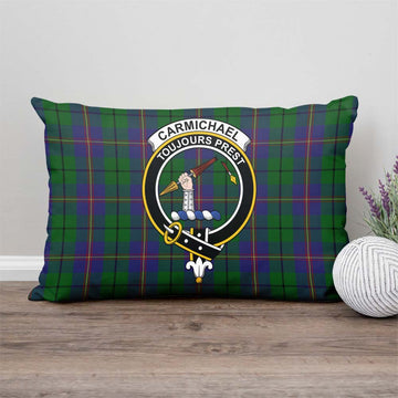 Carmichael Tartan Pillow Cover with Family Crest