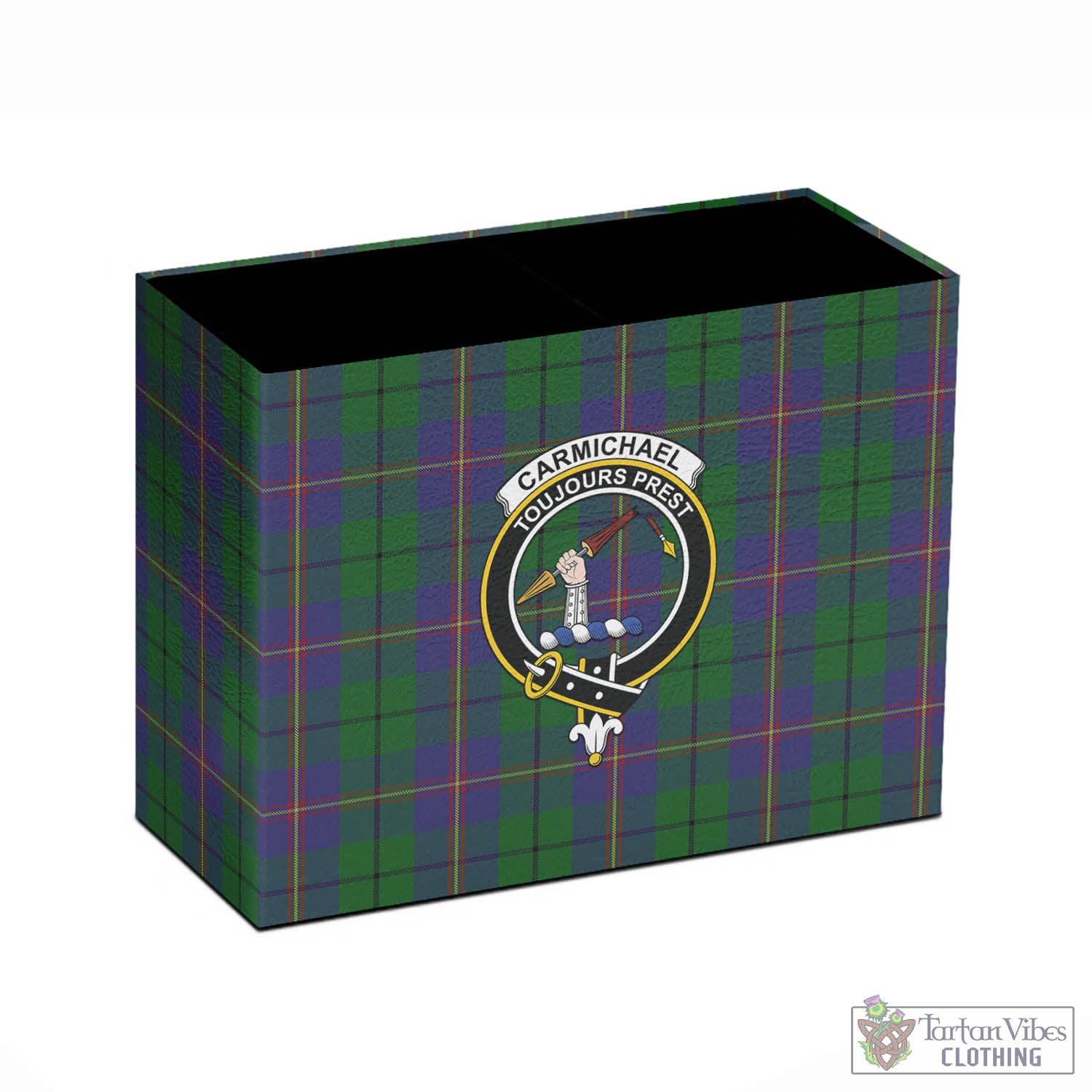 Tartan Vibes Clothing Carmichael Tartan Pen Holder with Family Crest