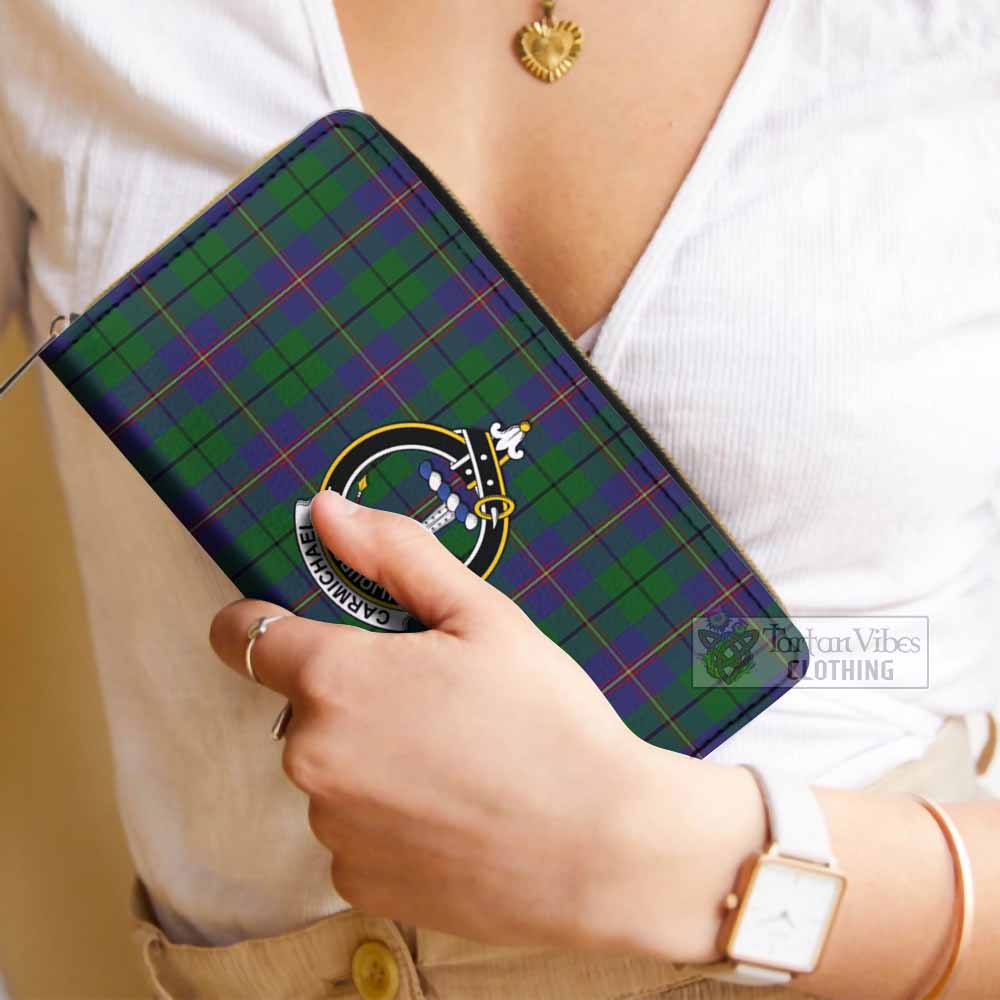 Carmichael Tartan Women's Leather Wallet with Family Crest - Tartan Vibes Clothing