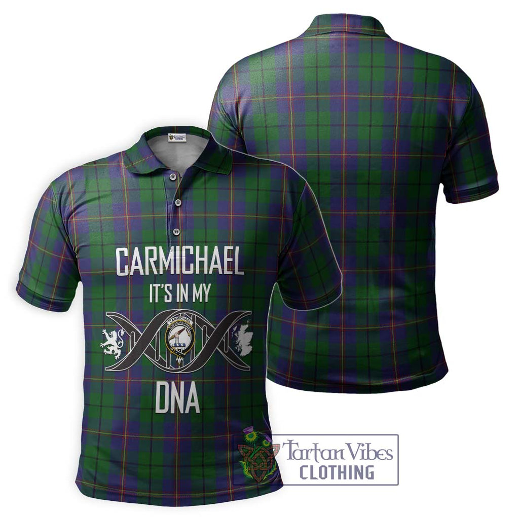 Carmichael Tartan Polo Shirt with Family Crest DNA In Me Style - Tartanvibesclothing Shop