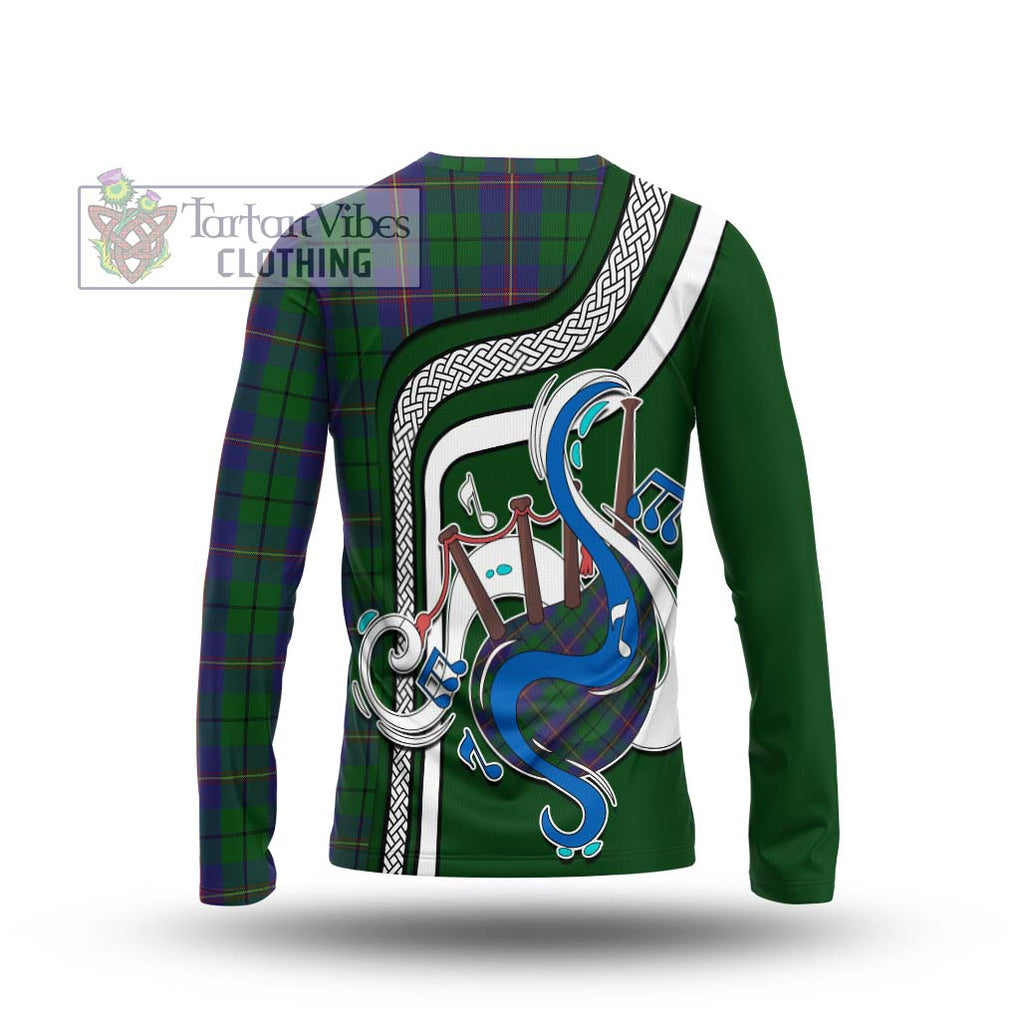 Tartan Vibes Clothing Carmichael Tartan Long Sleeve T-Shirt with Epic Bagpipe Style