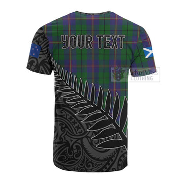 Carmichael Crest Tartan Cotton T-shirt with New Zealand Silver Fern Half Style