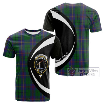 Carmichael Tartan Cotton T-shirt with Family Crest Circle Style