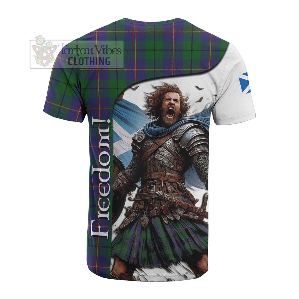 Tartan Vibes Clothing Carmichael Crest Tartan Cotton T-shirt Inspired by the Freedom of Scottish Warrior