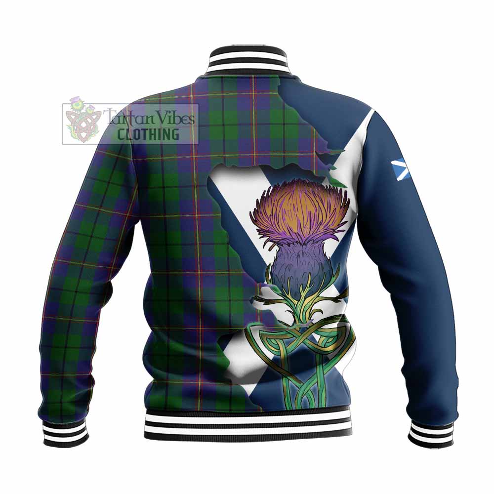 Carmichael Tartan Family Crest Baseball Jacket Scottish Thistle Celtic Inspired - Tartan Vibes Clothing