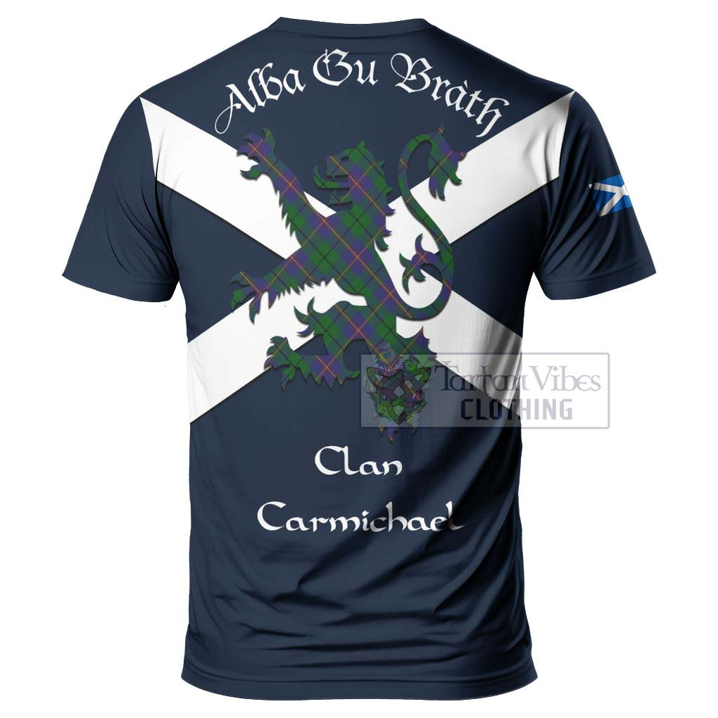 Tartan Vibes Clothing Carmichael Tartan Lion Rampant T-Shirt – Proudly Display Your Heritage with Alba Gu Brath and Clan Name