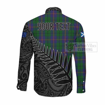 Carmichael Crest Tartan Long Sleeve Button Shirt with New Zealand Silver Fern Half Style