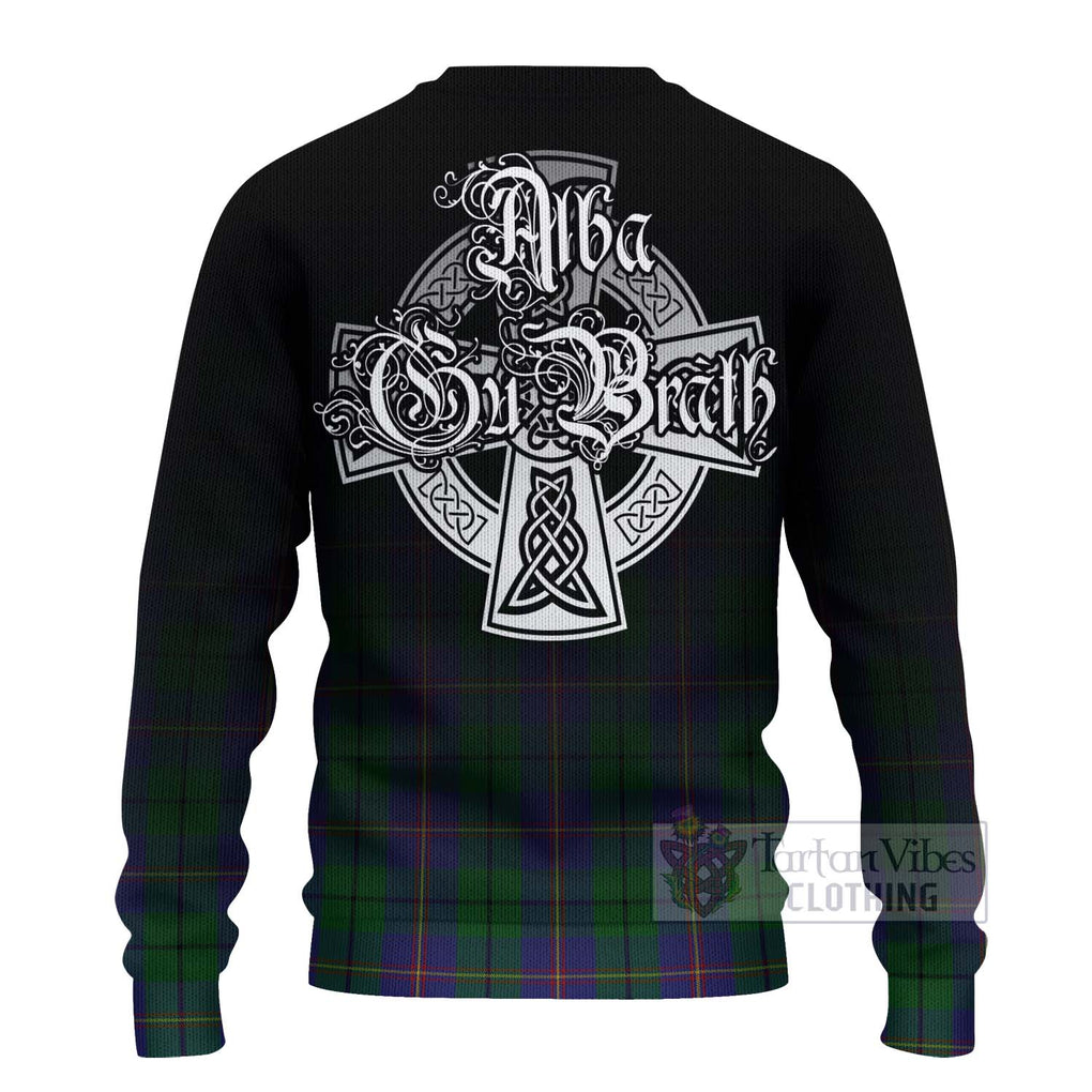 Tartan Vibes Clothing Carmichael Tartan Knitted Sweater Featuring Alba Gu Brath Family Crest Celtic Inspired