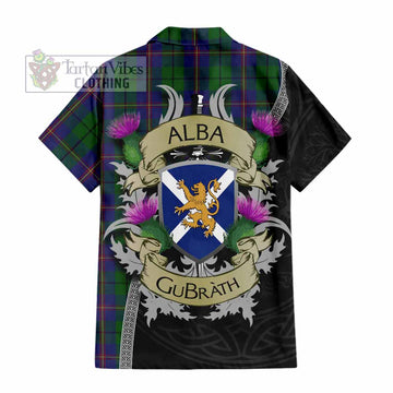 Carmichael Tartan Family Crest Hawaiian Shirt Lion Rampant Royal Thistle Shield Celtic Inspired - Tartan Vibes Clothing