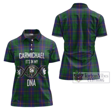 Carmichael Tartan Women's Polo Shirt with Family Crest DNA In Me Style