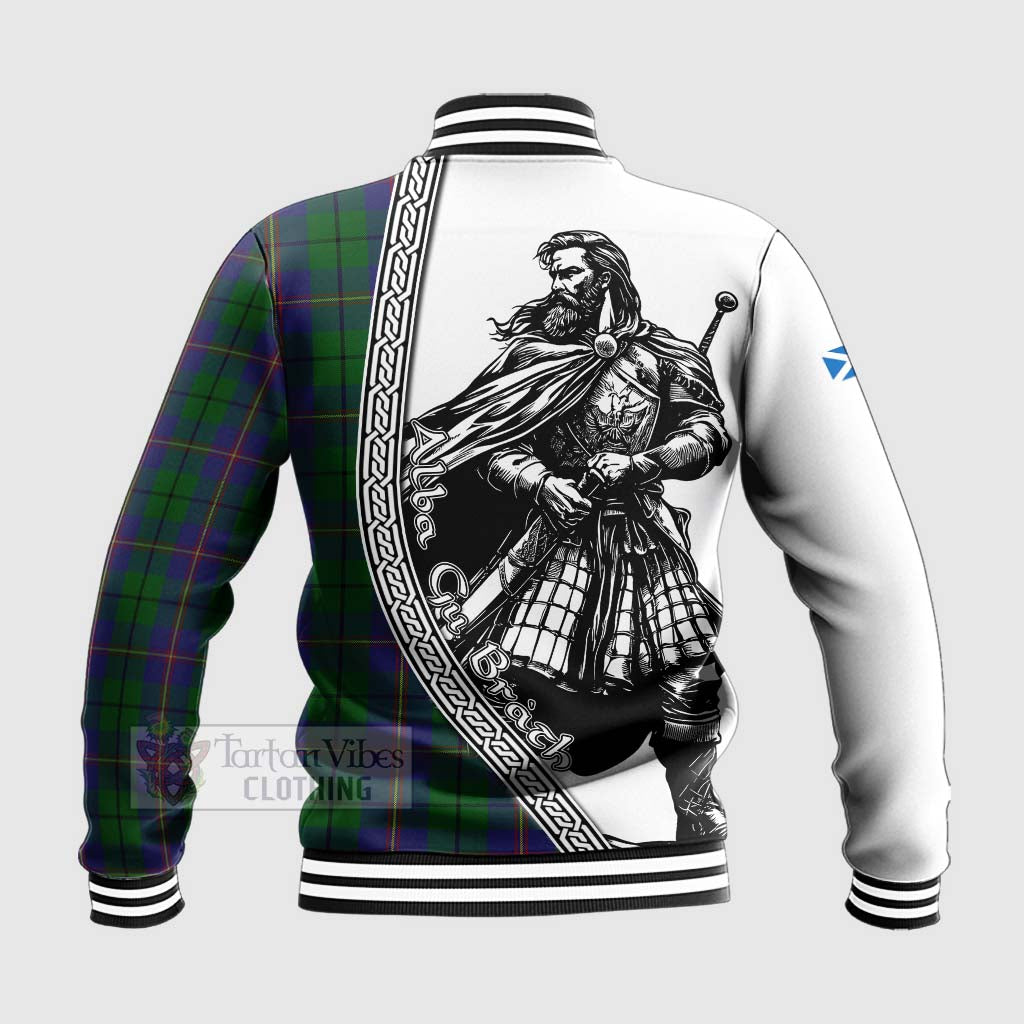 Carmichael Tartan Clan Crest Baseball Jacket with Highlander Warrior Celtic Style - Tartan Vibes Clothing