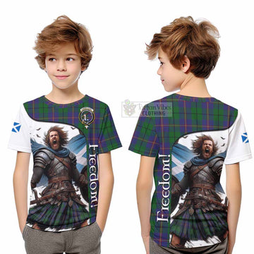 Carmichael Crest Tartan Kid T-Shirt Inspired by the Freedom of Scottish Warrior