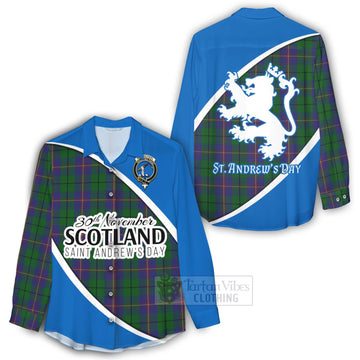 Carmichael Family Crest Tartan Women's Casual Shirt Celebrate Saint Andrew's Day in Style