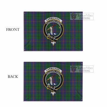 Carmichael Tartan House Flag with Family Crest