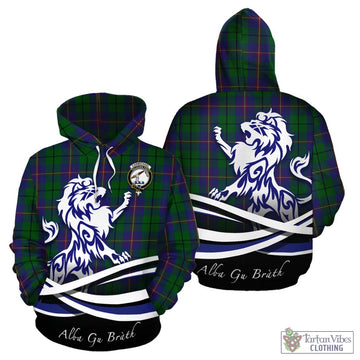 Carmichael Tartan Hoodie with Alba Gu Brath Regal Lion Emblem - Tartan Vibes Clothing