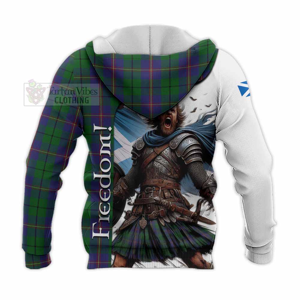 Tartan Vibes Clothing Carmichael Crest Tartan Knitted Hoodie Inspired by the Freedom of Scottish Warrior