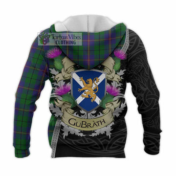 Carmichael Tartan Family Crest Knitted Hoodie Lion Rampant Royal Thistle Shield Celtic Inspired - Tartan Vibes Clothing