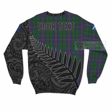 Carmichael Crest Tartan Sweatshirt with New Zealand Silver Fern Half Style