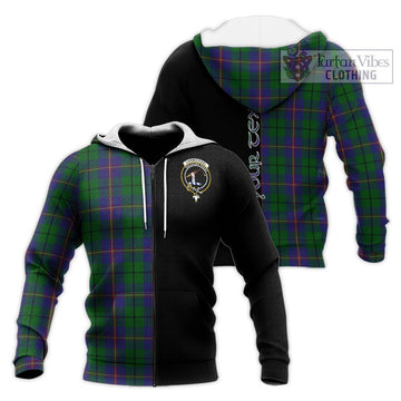 Carmichael Tartan Knitted Hoodie with Family Crest and Half Of Me Style Unisex Knitted Zip Hoodie - Tartan Vibes Clothing