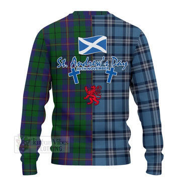 Carmichael Tartan Knitted Sweater Happy St. Andrew's Day Half Tartan Style