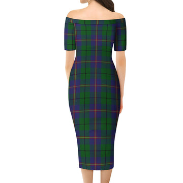 Carmichael Tartan Off Shoulder Lady Dress