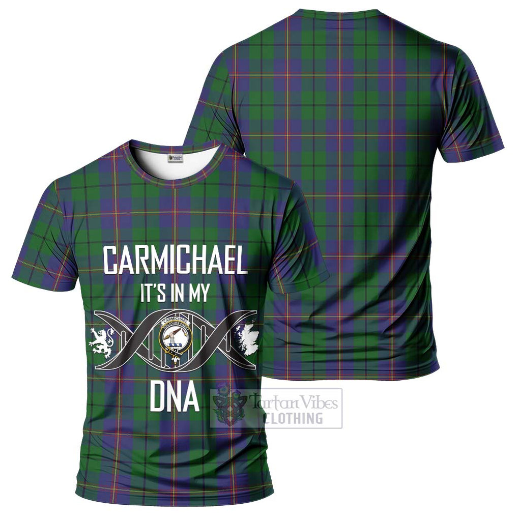 Carmichael Tartan T-Shirt with Family Crest DNA In Me Style - Tartan Vibes Clothing