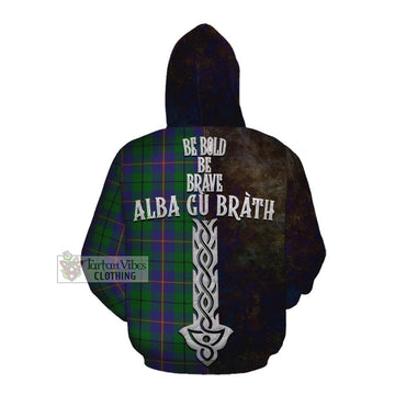 Carmichael Tartan Family Crest Cotton Hoodie Alba Gu Brath Be Brave Lion Ancient Style Pullover Hoodie - Tartan Vibes Clothing